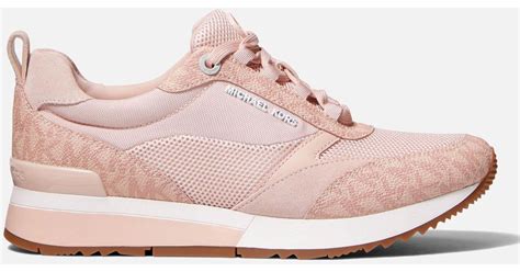 michael kors allie metallic pink|Allie Stride Leather Trainer .